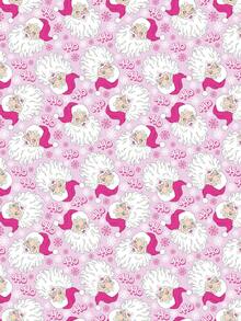 1 Roll Of Christmas Gift Wrapping Paper Featuring A Santa Claus Head Pattern In Pink Tones;Perfect For Christmas Gift Wrapping,Holiday Party Decor,Home Festive Decoration,DIY Craft,Festive Favour Wrapping Dimensions: 43 Cm X 300 Cm. - A - View 5