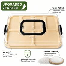 REXMOLI Plastic Handheld Multi-Purpose Serving Tray With Transparent Lid - Upgraded PP Material, Lightweight, Durable And Easy To Clean, 5 Compartment Charcuterie Board - Snack Tray - Portable Meal Tray, Reusable Snack Tray, Suitable For Storing Cheese, Fruit, Crackers, Appetizers, Parties, Picnics, Kitchen And Holiday Gatherings, Christmas Gift Party Carry Tableware - View 11