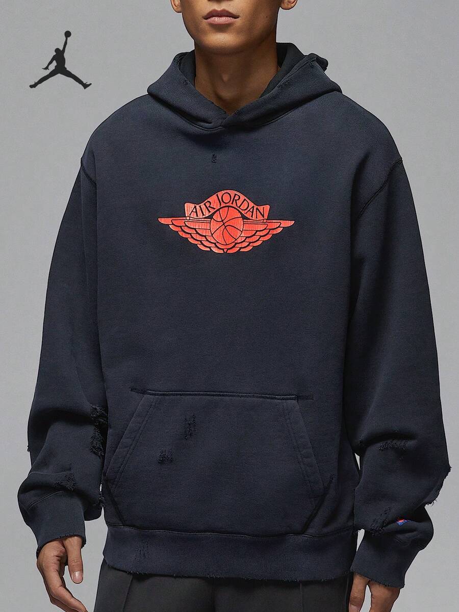 Nike/Jordan Authentic Men's Loose Fit Pullover Hooded Sweatshirt IB3004-010 - IB3004-010 - View 1