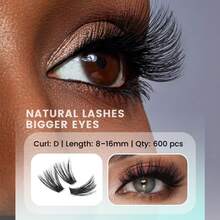 Dense30D-100DIndividual Cluster False Eyelashes Kit, Includes Lash Tweezers And Eyelash Brush, D‑Curl Soft Lashes For Dramatic Eye Makeup - D - View 4