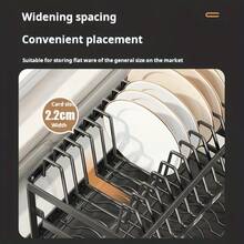 2-Tier Black Retractable Dish Rack, Suitable for Kitchen Countertops; Large Dish Rack Features a Pot Rack, Cup Rack, and Bowl Rack; Ideal for Use on Kitchen Countertops and Over Sinks; High-Capacity Storage Rack with Drain Tray - Übersicht 7