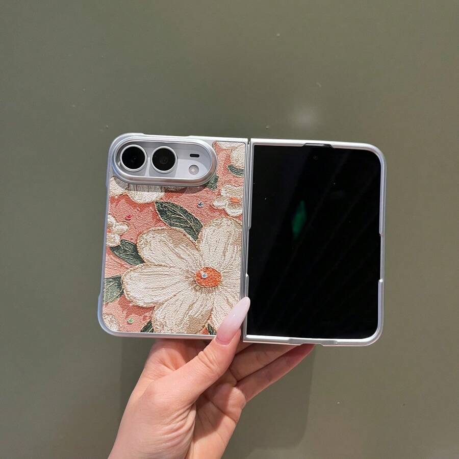 1pc Girls Apple Foldable Phone Case Protective Cover Popular Shockproof Anti-Slip Smart Phone Shell Floral Cute Phone Case Back To School Gift Birthday Gift Compatible With Apple 18Fold, IPhoneDuo