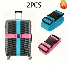2Pcs Luggage Straps - Quick Release Anti-Theft Suitcase Belts | Durable Polyester For Air Travel, Camping & Business Trips | Adjustable, Easy-Clean & Lightweight - Luggage Strap - View 9