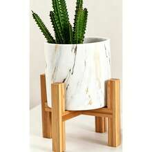 1pc Wooden Flower Pot Stand, Plant Display Rack, Living Room Window Sill Flower Stand, Desktop Flower Stand, Without Flower Pot - B - View 4