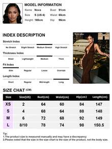 NEW IDEA Women's Elegant Sexy Brown Sparkly Halter Maxi Summer Early Fall Dress, Mermaid Formal Evening Gown For Prom, Cocktail, Night Out & Party - Brown - View 7