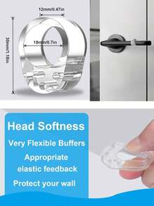Pack Door Stopper Silicone Door Knob Cushion Wall Protection Door Knob Cushion Wall Furniture Protection - Clear - View 4