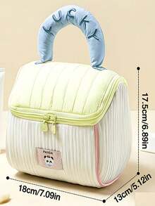 1pc Cute Country Style Makeup Storage Bag, Large Capacity Skincare Organizer, Multi-Functional Travel Storage Bag, Portable Handheld Travel Toiletry Bag - Multicolor - View 12