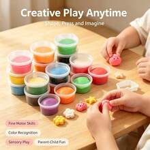 Children's Dinosaur Clay Set, Modeling Clay With Multiple Dinosaur Shaped Molds And Pressing Tools, Develops Children's Fine Motor Skills And Creative Ability. Suitable For Home Desktop Crafts, Outdoor Picnic Play, Parent-Child Interaction DIY, Perfect Gift For Christmas, Halloween, Birthday Party. - Multicolor - View 9