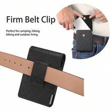 Belt Clip Holster For Foldable Phone Waist Bag Faux Leather Waist Pouch For Samsung Galaxy Z Fold 8 - Black - View 7