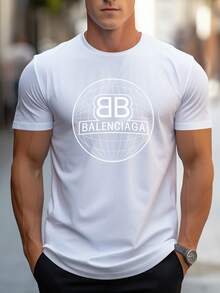 Men's Pure Cotton Short Sleeve T-Shirt Casual Summer Regular Fit Basic Breathable Everyday Wear Top - 白色 - 查看 6