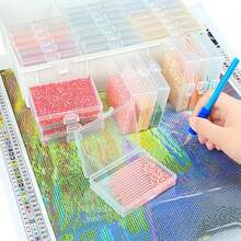 30pcs 2-In-1 Diamond Painting Storage Box Tray, With Label Compartments And Dividers, With Lid Diamond Painting Accessories Tray, Beaded Gem Art Tool Storage Rack - Sets - View 6