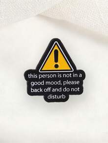 Warning Sign Funny Quote Enamel Pin, Sarcastic Text Lapel Brooch For Backpack Jacket - Multicolor - View 5