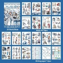 20Sheets Large Size Waterproof Dual-Material Four Seasons Washi PET Sticker Book Beautiful Lady Stickers Set For Scrapbooking Junk Journal Planner - Four Seasons Sticker Book - View 12