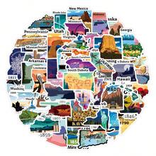 50PCS US Map Stickers, A Set Of Vibrant And Colorful Beautiful Stickers, Suitable For All Kinds Of Holidays, Party, Laptops, Tablet, Skateboards, Journals, Scrapbooks, Water Bottles - Map Of the United States - View 7