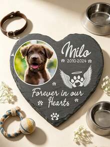 1pc Personalized Pet Memorial Stone, Customized Pet Memorial Stone With Photo, Pet Tombstone, Pet Memorial Gift, Dog Sympathy Gift - Multicolor - View 3