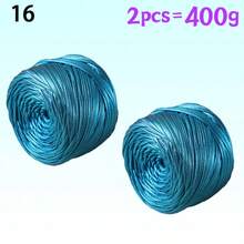 CHARM ELVES 2pcs/200g Shiny Metallic Nappa Leather Imitation Yarn, Crochet Handmade Yarn Suitable For Knitting Bags, Slippers, Coasters, Seat Cushions, Premium Heat-Resistant Table Mats, Decorative Yarn, High-Quality Yarn Suitable For Beginners - 2pcs=400g - View 24
