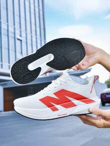 Women's Running Shoes - Breathable With Shock-Absorbing Design, Carbon Plate Suitable For Outdoor Sports, Training, Gym And More, All Season Wear - White and Red - View 5