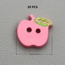 10/24/40/56 PCS 13mm Cute Apple-Shaped Resin Buttons, Plastic Sewing Buttons, Suitable For Knitting, DIY Clothing, Crafts, Art Supplies, Sewing Accessories - Apple - View 26