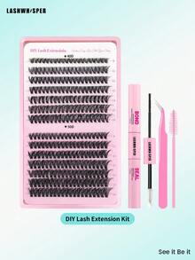 Dense 30D-100D Single Cluster False Eyelash Set, Includes Eyelash Tweezers And Eyelash Brush, D Curl Soft Lashes, Create Dramatic Eye Makeup - Multicolor - View 6
