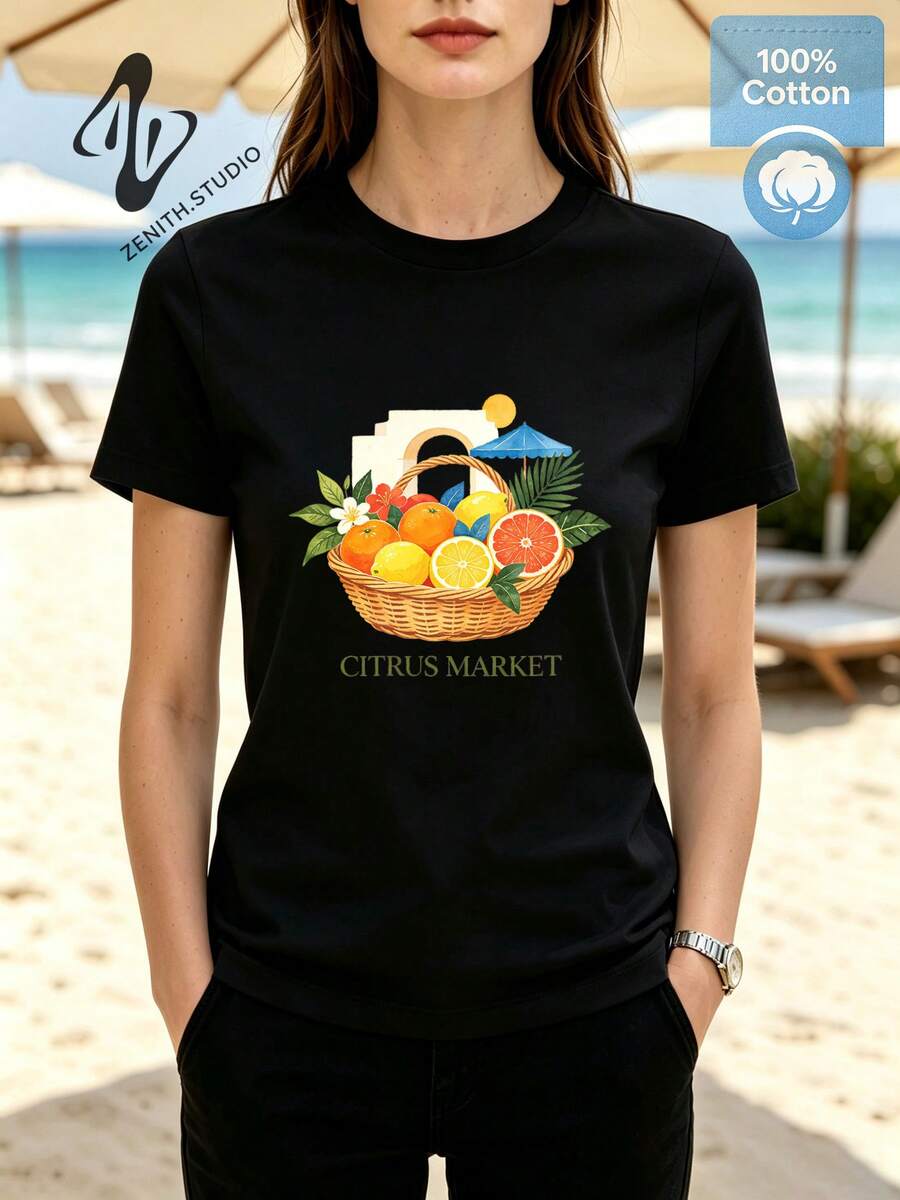 Women T-Shirts - 黑色 - 查看 1