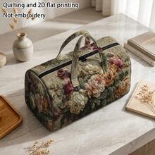 1pc 2D Flat Print Floral Pattern Polyester Women's Tote Bag, Patchwork Large Capacity Bag, Suitable For Outdoor And Shopping - Multicolor - View 5