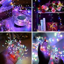 Burst Cluster Fairy LED Lights, Flexible Tiny Copper Wire String Lamp, Indoor Xmas Decor, Wedding Backdrop Balcony Festival Atmosphere Lighting Ornament, No Battery Included - Silver - View 3
