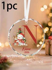 Custom Monogram Christmas Ornament, Personalized Name & Initial Tree Hanging Decor, Festive Snowman Holiday Accent, Customized 2026 Christmas Keepsake, Customizable Christmas Tree Decoration, Gift For Family And Friends, Room Decor, Christmas Gift - Style B - View 28