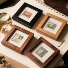 Wooden Creative Hollow Photo Frame, Square Desktop Display Frame For Office Desk, Casual Hollow Cabinet, Holiday Birthday Gift - Small Wooden Photo Frame - View 1