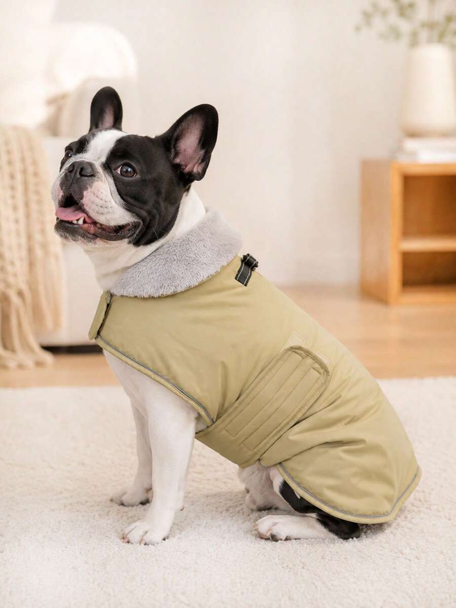 Dog Winter Jacket, Soft Fleece Vest, Reflective Easy On/Off Warm Dog Jacket, Built-In Leash Connection Ring, Puppy Snow Jacket