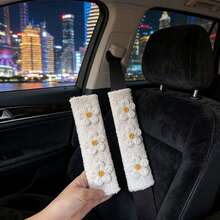 1pc/2pcs Car Seat Belt Woolen Multi-Color Floral Shoulder Protector Cover - A - View 9
