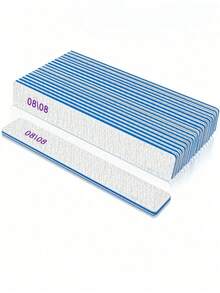 Professional Nail File, 180/100 Natural Nail File, Double-Sided Washable Fine Texture Nail File, Callus Remover, Polishing Block, Manicure Accessories Tool, Suitable For Home And Salon Use - Multicolor - View 2