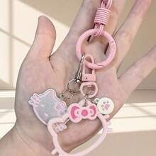 SANRIO 1pc KT Cat Hollow Kitten Paw Pendant, Cute Fashion Car Keychain, Best Gift For Girlfriend And Couples, Suitable For Daily Use, Valentine's Day And Friendship Gifts - A - View 3