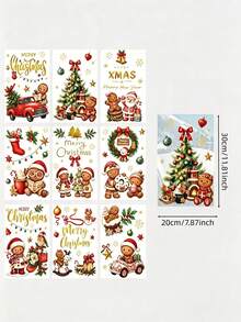 9pcs/Set Stiker Jendela Manusia Kue Jahe Natal, Stiker Jendela Pohon Natal Ekstra Besar, Stiker Kaca Dua Sisi, Cocok Untuk Dekorasi Rumah, Ruang Kelas, Kantor, Pesta di Musim Dingin, Dirancang Khusus Untuk Dekorasi Pesta Natal dan Acara Keluarga - Berbagai gaya - View 8
