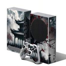 Vintage Architecture Red Plum Style Pattern Stickers For Xbox Series S Console + Controller, Removable Waterproof Vinyl Skin Protective Film - View 1