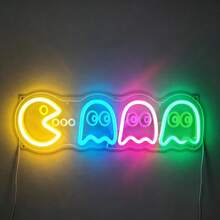 Gaming Theme Ghost Neon Wall Light, Gaming Room Bedroom Wall Decor, USB Powered Creative Atmosphere Night Light - Multi-color - View 2