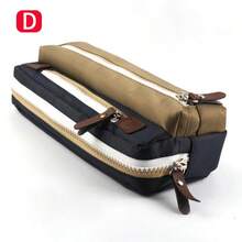 1pc Colorblock Patchwork Double Layer Zipper Pencil Case, Large Capacity Oxford Fabric Waterproof Stain-Resistant Student Stationery Storage Bag, Multiple Colors Available, Simple Durable Pencil Pouch - Multicolor - View 12
