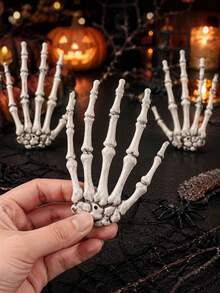 Skeleton Hand Decorations,Realistic Skeleton Hand Decorations,Spooky Gothic Style-Can Be Hung Or Placed On A Table, Perfect For Decorating Doors,Walls,Windows,Parties,Christmas Decorations For Home,Autumn Home Decor,Thanksgiving,Skeleton - Multicolor - View 2