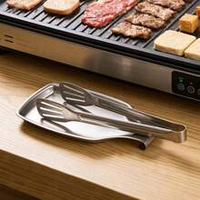 1/2pcs Kitchen Spoon Holder, Spoon Rest, Elegant Cooking Utensil Rack, Heat-Resistant Countertop Utensil Holder, Dishwasher , Perfect Gift For Wedding, Housewarming, Valentine's Day - Silver - View 6