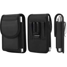 Oxford Nylon Spliced Flip Phone Waist Bag Card Slot Belt Back Buckle Phone Holster For Samsung Galaxy Z Fold 8 For Sports Outdoor - Black - View 1