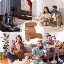 Reading Pillow With Armrests And Back Cushion With Removable Pillow, For Adults To Sit Comfortably In Bed/On Sofa - Coffee - View 11