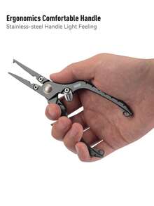 KINGDOM Fishing Pliers 1PC Stainless Steel Line Cutter Hook Remover Split Shot Crimper Multi-Functional Fishing Tool Locking Handle Corrosion Resistant Portable For Anglers Outdoor Fishing - Multicolor - View 9