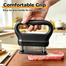 1PC Meat Tenderizer Tool With 48 Stainless Steel Ultra-Sharp Needles And Protective Cover, Suitable For Beef, Turkey, Chicken, Steak, Veal, Fish, Etc., Heavy-Duty Cooking Tool Best For Tenderizing, Grilling, Marinating Kitchen Cooking - Multicolor - View 3