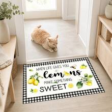 1/2pcs Lemon Pattern, Vintage Diatomaceous Earth Mat, Super Absorbent, Non-Slip, Perfect For Bathroom, Kitchen And Dining Room, Quick Drying, Machine Washable, Perfect Gift For Home Decor And Bathroom Mat - Multicolor - View 5