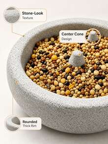 1pc Small Bird Feeding Bowl, 5.9 Inch Round Parrot Seed Feeder With Center Cone Design, Suitable For Lovebirds, Cockatiels, Budgies And Other Pet Birds Stable Feeding Dish - A - View 3