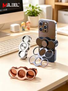 KELEEL Giá đỡ điện thoại xoay 360° vòng kép 3 ngón tay, giá đỡ kẹp lưng từ tính đa năng xoay gập, giá đỡ điện thoại di động tương thích với smartphone, dùng cho ô tô và văn phòng - Nhiều màu - Xem 2