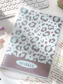 1pc B5 Notebook (60 Sheets) Leopard Print Polka Dot Scissors Clip Loose Leaf Binder Detachable Notebook Journal Diary Planner Spiral Notebook - Multicolor - View 6