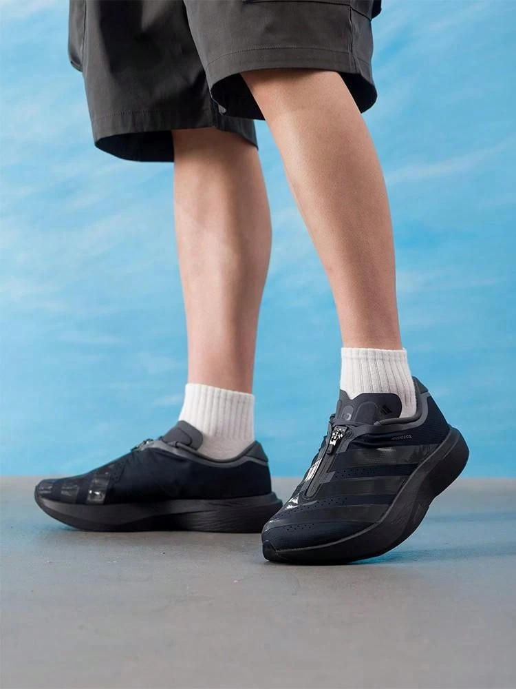 Adidas Sepatu Lari Pria ADIZERO EVO SL ZIP 26 Sepatu Lari Balap dan Latihan Musim Panas Terbaru Sepatu Komuter Luar Ruangan KH9620 - Hitam/Abu-abu Gelap/Perak Metalik - View 1