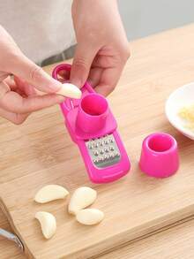 1pc Kitchencraft Manual Garlic Press & Grinder, Durable Plastic Material, Easy To Use, Multifunctional Portable Garlic Chopper & Crusher, No Electricity Required, Outdoor Kitchen Tool, Essential For Camping, Dining & BBQ - Multicolor - View 4