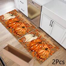 Autumn Fallen Leaves & 3 Pumpkins Pattern Print Absorbent Mat/Drying Mat/Countertop Protector For Coffee Machine, Tableware, Kitchen Countertop - Water-Absorbent Polyester With Rubber Non-Slip Backing, Decorative Placemat For Home, Bar And Dining Table - Multicolor - View 10