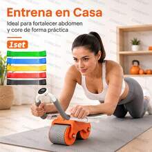 [ CHIMEXHY ] Rueda Abdominal Profesional de Doble Rueda|Estructura Reforzada y Antideslizante|Con Soporte de Codos y Temporizador|Equipo Ideal para Entrenamiento de Core en Casa - Gris - Ver 1